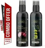 Desi Crew Onion Blackseed and Olive Oil for Skin, Body and Hair Care 100 ml Each