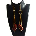 JAYA VISION ENTERPRISES Gemstone Tumble Red Jasper Earrings