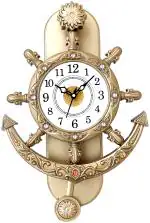 Shrijay Premium Quality Rajwadi Golden Anchor Analog Wall Clock