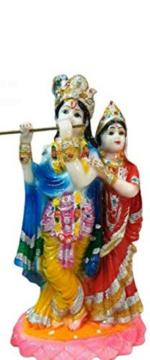 Grazia Multicolour Resin, Pvc Lord Radha Krishna Idol Radium 12.75 x 5.75 Inch