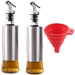 Jay Gatrad Seller Heat Resistant Collapsible Silicone Funnel with Glass Oil Bottle Leakproof Oiler Tank Household Stainless Steel 300 ml Pack of 3
