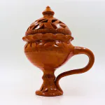 AEGEAN Terracotta Dhunachi/ Loban Burner/Kapoor Burner With Lid For Home/ Pooja Terracotta Table Diya