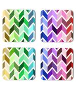 Whats Your Kick Vector Pattern Abstract Multicolor Pattern Design Printed Set of 4 Coaster With Metal Stand