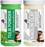 Park Daniel Pure And Natural Tulsi Powder And Kaolin Clay Powder, 100 G Each (Combo Of 2) |Hair Care|Dandruff Control hair Powder|Healthy Strong Hair Mask