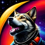 Love Creation 12x18 Size poster print for creative wall art- cosmic-wolf-pack-11063(Non Sticker)