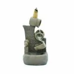 pujaNpujari Incense Burner Smoke Waterfall Backflow Holder Ceramics Cones Sticks Ash Catcher with 10 backflow Incense Cones(Grey)