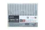 Brustro Multicolor Twin Tip Alcohol Based Marker Set Of 12 - Pastel Tones