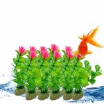 Jainsons Pet Products 4.5 inch Plants 10pcs Set for Aquarium Fish Tank Decorations Plastic Artificial Plant Goldfish Waterscape Fish Hides Flower Grass