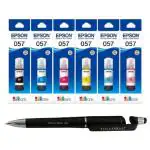 Epson 057 B/C/Y/M/LC/LM Ink Bottle (SET OF 6) with 3in1 Multi-Function Creative Mobile Phone Stand