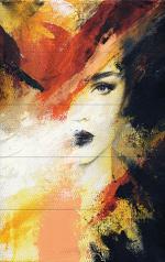 KUBE Beautiful lady face Modern Art Painting 7 mm MDF Sparkal Lamination Full HD Painting Digital Reprint 30 inch x 48 inch Painting | Wall Painting For Living Room| Bedroom| Home Decor |Hotel |Office (With Frame)