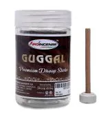 Aroincense Guggal Dhoop Sticks for puja (Bamboo-less , Charcoal Free), Pack of 100 gms ( Approx 45 sticks ) with 2 dhoop sticks holders.
