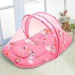 Babymoo Peach Cotton Tent Mattress Set With Neck Pillow Milkaholic