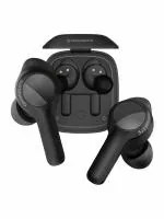 Crossbeats Torq Bluetooth in-Ear Earbuds with 4 mics TWS, CVC 8th Gen, Music & Gaming Earphone, Qualcomm Aptx 72 Hrs Playtime, 3D Surround Effects, Type-C & Wireless Charging, Titanium Drivers-Black