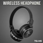 Tiger TG-H5 Extra Base Headphones, Ai Voice Interaction Built in HD Mic Bluetooth Headset (Black, On the Ear)