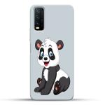 MobiEra Vivo Y12s Multicolor Cute Panda Design Plastic Hard Case Cover