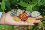 Jet International Multicolor Chakra Engraved Stones (Pack of 7)