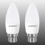 3A BRIGHT 5-Watt B22 Candle White Decorative Rocket Night Led Bulb (Pack of 2)