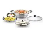 Klassi Kichen 2 IN 1 MULTI KADAI Standard Idli Maker (2 Plates , 8Idlis )1 Steamer Plate