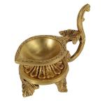 Kalarambh Bharat Haat Yellow Brass Diya (S) 11.93 cm x 5.84 cm x 10.16 cm