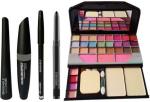 BUYTYA 3 in 1 Black Smudge Proof Eye Makeup Kit with Lip Gloss (Set of 5)