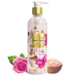 Earthgenix Body Wash Wild Rose + Pink Himalayan Rock Salt (500ml), (Loofah Free), Detoxifies, Destress & Purifies for Soft & Supple Skin