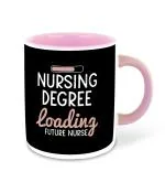 Whats Your Kick Future Nurse Theme Nursing Degree Loading Design Printed Pink Ceramic Coffee and Tea Mug 325 ML 325 ML