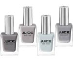 JUICE ONE COAT NAIL PAINT COMBO LIGHT MINK - 04, STEEL GRAY - 23, NATURAL GRAY- 52, DARK OAT - 54 LONG LASTING 11ML EACH PACK OF 4