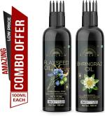 Desi Crew Flaxseed and Bhringraj Oil for Skin, Body and Hair Care 100 ml Each
