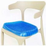 FIVANIO Gel Seat Cushion Non-Slip Breathable Soft Pad Back / Lumbar Support (Blue)