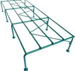 Bloomax Alloy Steel stands with inbuilt space for water dripping tray, rustproof epoxy coated Plant Stand Teal Green (Tray Not Included) (Rectangle Teal Green Pack Of - 2)