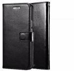 Mcase Artificial Leather, Silicon Black Flip Cover For Lenovo K8 Note