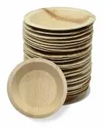 Crazy Sutra Eco-Friendly Disposable Cutlery Round Areca Palm Leaf Bowls-4 Inch Diameter Pack of 50pc