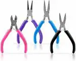 Gizmo 4 Pcs Jewelry Pliers Kit, Craft & Jewelry Making Tool with Round Nose Plier, Needle Nose Pliers, Bent Nose Pliers, Wire Cutters for Wire Wrapping and DIY Craft Supplies