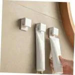 V2H 3pcs Toothpaste Holder Hanger Hooks Coat Rack Hooks Storage Hooks Towel Hook Toothpaste Wall Mount Dispenser Bathroom Toothpaste Holder Sticky Hanging Clamp Facial Cleanser Clip