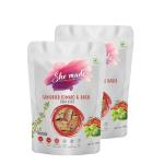 She made Deliciously Wholesome Crackers Biscuit - Pack of 2, Tangy Sundried Tomato & Basil Flavour, Vegan & Gluten-Free Snack, Healthy Baked Crackers, Tasty Gourmet Bites (150 grams each)