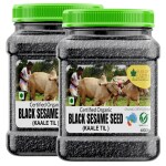 Bliss of Earth 2x600gm unhulled Black Sesame Seeds, Kaale Til, Fresh & Organic Fully Fiber Rich Great for Cooking & Baking