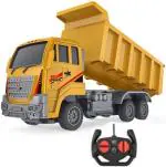NAVRANGI RC Remote Control Construction Dump Dumper Truck Toy for Kids Boys , YellowConstruction Dump Dumper Truck Toy for Kids Boys , Yellow