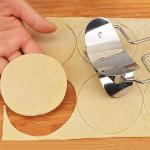 SARTHU Stainless Steel 2-Way Roller Puri Cutter with Handle - Dual Blade Puri Roller Machine for Home Baking | Easy & Fast Small & Large Blade Cutter for Dough, Chapati, and Puri (Pack of 1)