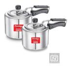 Prestige Nakshatra Plus Inner Lid Pressure Cooker - Combi Pack, 3 + 2 L