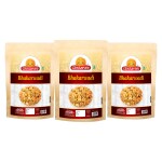 Ghotaram Healthy Snacks Baked Bhakarwadi | Mouth-watering Button Bhakarwadi Crunchy, Light and Flavourful Tea Chai Party Snack Namkeen | Guilt Free Wholesome Goodness | Sweet and Tangy-1Kg*3Pack