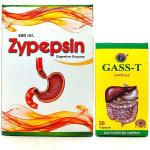 Herbshd Zypepsin Syrup 450ml & Gass-T 30 Capsule For Gastric, Acidity Relief (Pack Of 2)