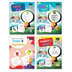 BOOKFORD Creative Copy Coloring Book For Kids - Animals & Birds,Colors & Shapes, Fruits & Vegetables, And Transports & Gadgets- Fun, Educational, Colorful Imagery, Engaging Activities & Drawing Books For Kids Suitable For All Ages Groups (Set Of 4)