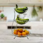 UNIQUEWELL Premium 3 Tier Stainless Steel Fruit and Vegetable Basket for Kitchen - Fruit Basket for Dining Table - Fruit Bowl | Fruit and Vegetable Stand for Kitchen | Counter Top Fruit Rack