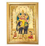 Hawai Gold Plated Lord Vishwakarma Photo Frame for Worship Use 36x26cm SFDI169GldFrm