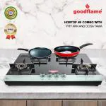 goodflame Hobtop 4 Burner MS Auto Combo Dosa Tawa & Fry Pan Toughened Glass 4 Imported Burner Hobtop(Auto Ignition)