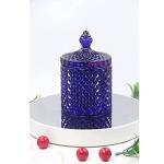 Craftfry Cyrstal Dynamic Glass Jars for Spice, Jam, Honey Craft Work, 500 ml (blue) Pack of 4