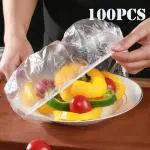 VISH CREATION 100 PCS Fresh Keeping Bags, Plastic Sealing Bags Food Cover, Elastic Stretch Adjustable Bowl Lids, Universal Kitchen Wrap Seal Fresh Keeping Caps Fresh Keeping Bags Covers, Plastic Stretchable Food Covers for Leftover And Meal Prep