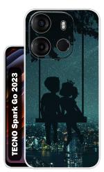 Snazzy Multicolor Silicon Shock Proof Back Cover for Tecno Spark Go 2023