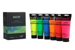 Brustro Multicolor Artists Acrylic 120ml Pack Of 6 Fluorescent Shades