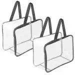 LIFE FEST Transparent Multipurpose Storage Bag for Wardrobe | Transparent Saree Covers | Large Plastic Storage Bag | PVC Packing Organizer - 40x32x22 cm (02)